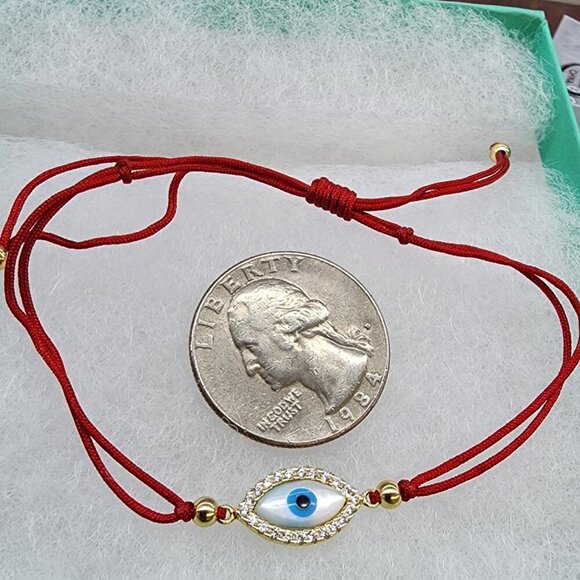 NEW Sterling Silver 925 Evil Eye Red String Bracelet – Protection & Style - Picture 4 of 7